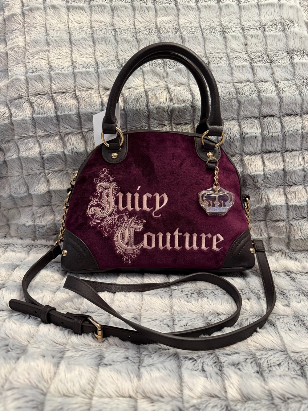 Juicy Couture Plum Velvet Dome Satchel
